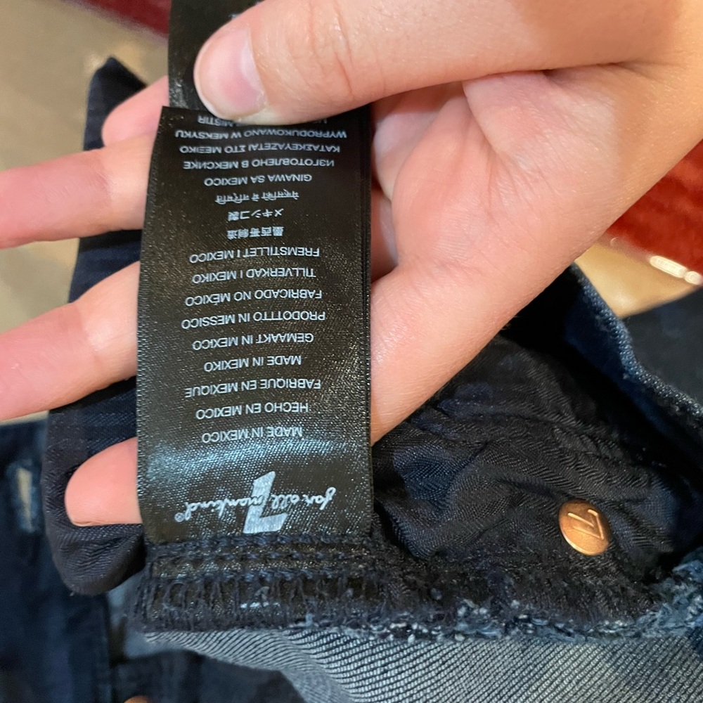 7 For All Mankind Dark Indigo Flare Jeans - Picture 7 of 7